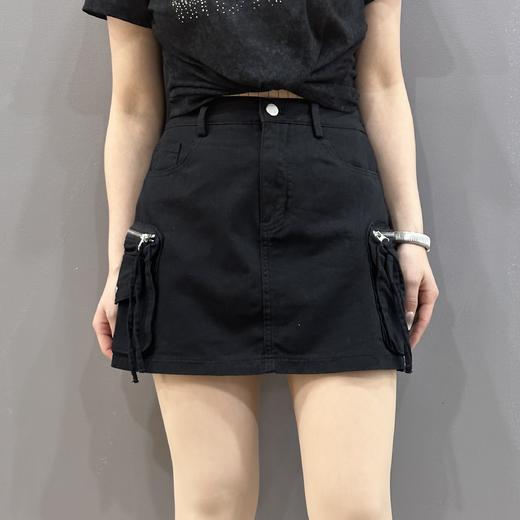 MZ后松紧工装短半裙（黑）夏季152020100321 商品图0