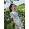 【莫奈花园】三彩独醒2025夏季新款荷叶边印花雪纺裙连衣裙度假风长裙仙女裙F 商品缩略图2