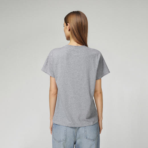 ROMI STUDIO“肤感至上”100%棉圆领三针四线哈梭线短袖T恤421T3104 商品图1