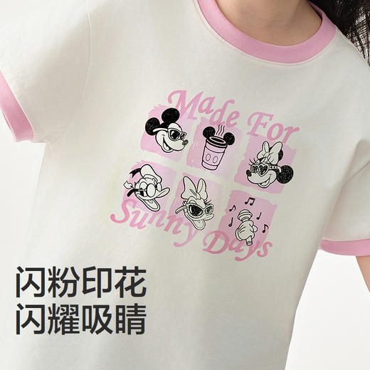 【迪士尼IP】森马儿童短袖T恤2025夏季新款速干女童上衣美式甜酷 商品图3