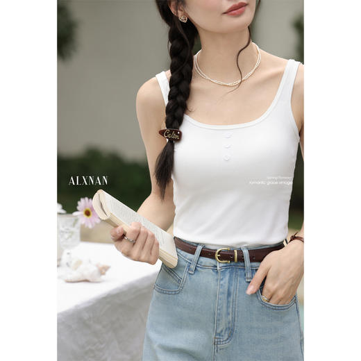 鹿向南「时髦攻略」蓝色复古高腰宽松阔腿牛仔裤女夏直筒加长裤子 商品图1