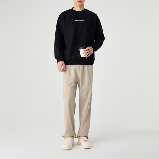 墨麦客男装简约字母印花卫衣男2025春新款300g圆领男士卫衣55745 商品图2