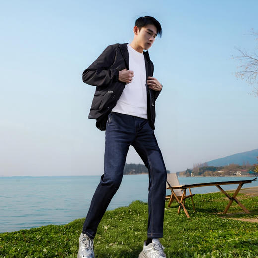 【零压裤】圣得西男宽松弹力直筒牛仔裤25年秋季新款棉质休闲长裤 商品图4