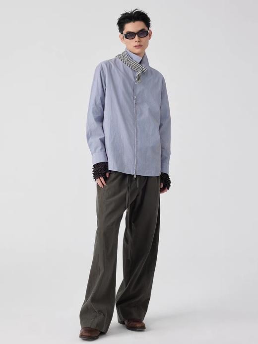 Simple Project/Y2550/条纹半拉链衬衫 商品图1