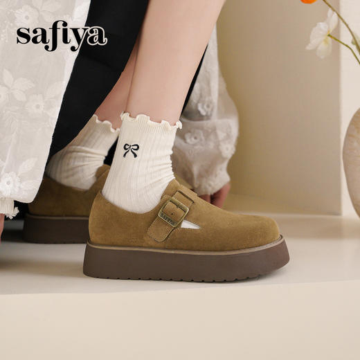 Safiya/索菲娅2025增高勃肯鞋一脚蹬松糕厚底懒人百搭休闲单鞋SFD1112421 商品图1