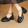 【预售5天】夏季中空包头凉鞋女复古真皮镂空洞洞单鞋拼色软皮厚底罗马女鞋MLD&A253 商品缩略图3