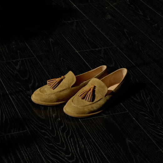 FAYTOBE 流苏乐福鞋25春款圆头一脚蹬平底鞋羊反绒舒适深口单鞋女 商品图3