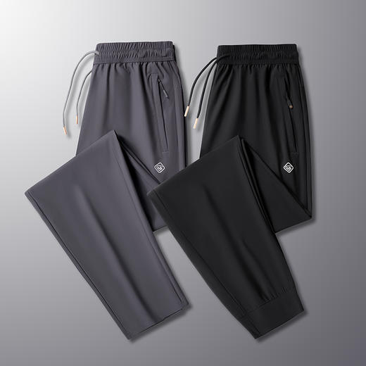 【DK】大依优型大码冰丝裤松紧腰直口束口休闲运动裤直筒卫裤休闲裤加肥加大长裤胖子裤子夏季 商品图4