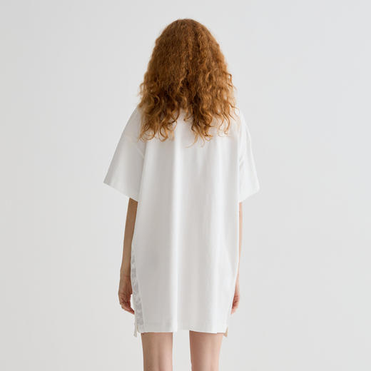 谜底连衣裙短袖女2025夏新品日常绣花T恤裙宽松H型短裙252ML0641 商品图2