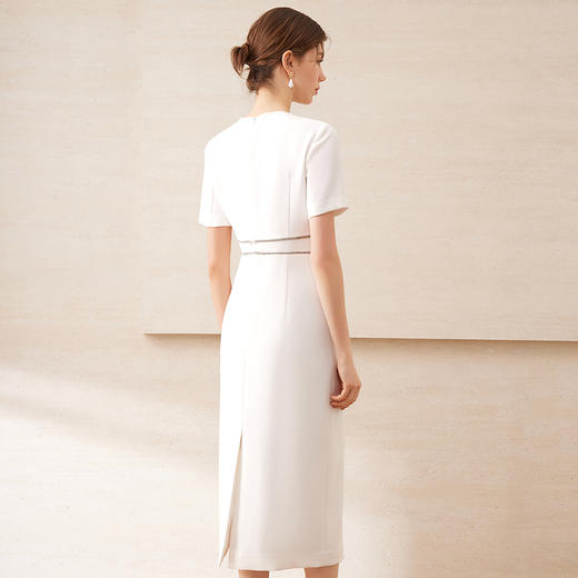 【气质钻链极简连衣裙】EITIE爱特爱优雅通勤收腰显瘦夏新款B2507676 商品图9