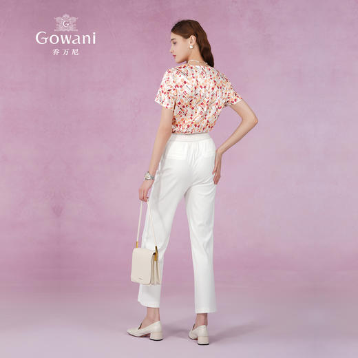 乔万尼春夏时尚减龄19mm真丝几何印花单上衣小衫ES2C151 商品图4