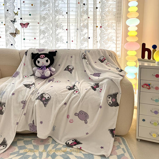 【卡通设计！童趣满满】三丽鸥单层双面牛奶绒薄毛毯空调毯学生宿舍办公室午休沙发小毯子被子。ry 商品图5