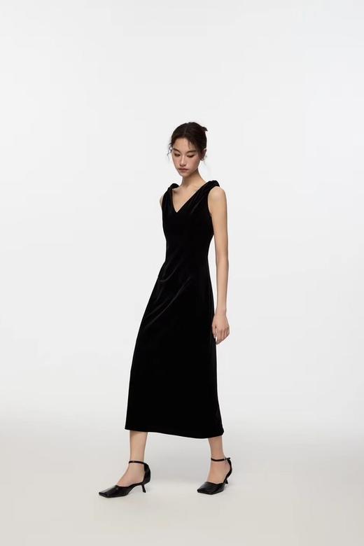 Kai & Kiera 黑色丝绒V领礼服连衣裙 20115 商品图2
