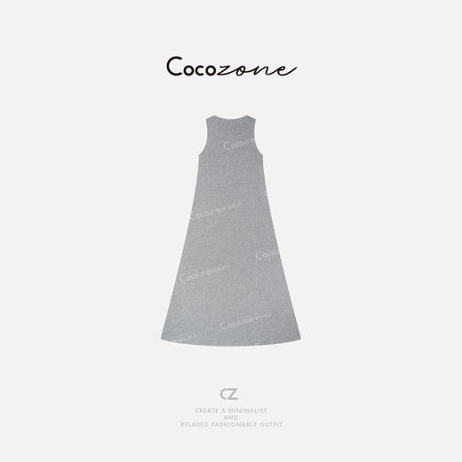 COCO ZONE 刘一一 2025莱赛尔绵羊毛混纺U领无袖连衣裙CD2A0133 商品图1