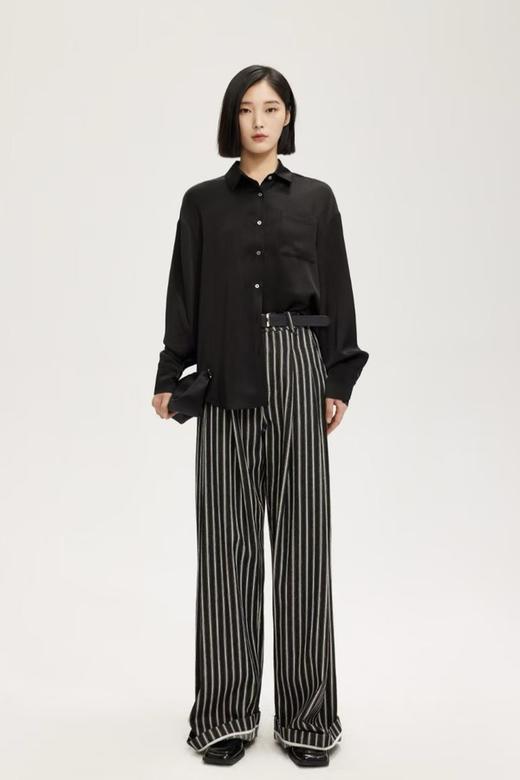 LNNNS 黑色气质优雅光泽感衬衫 20089 商品图1