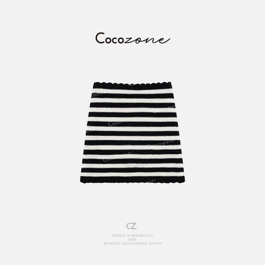 COCO ZONE 刘一一 2025新款小香风黑白条纹半身裙ACD2A0128 商品图1