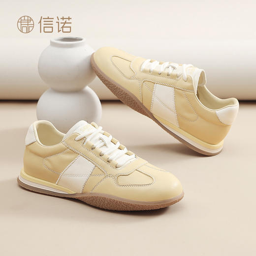 信诺真皮平底运动休闲鞋女款2025春季新款软底阿甘鞋时尚百搭板鞋X5C005-52 商品图1