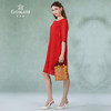 乔万尼真丝连衣裙女宽松遮肉红装气质印花中袖桑蚕丝中长EN2E546 商品缩略图3