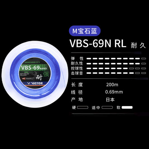 威克多VICTOR大盘羽毛球线VBS-69N RL高弹耐久进攻VBS-68P RL控制羽线大盘羽毛球线 商品图0