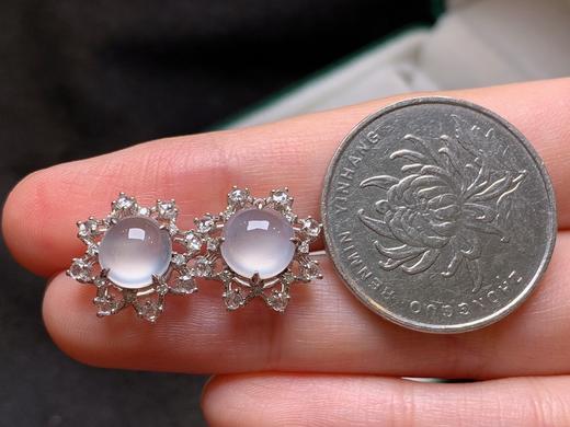 蛋面翡翠耳钉 商品图3