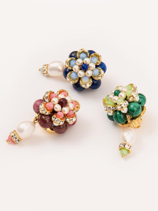 Chabaux GARDEN OF MORVI系列花型耳钉-粉色/黑白 商品图4