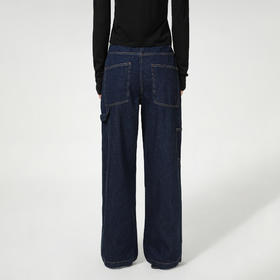 ROMI STUDIO“重磅丹宁”100%斜纹牛仔棉工装直筒牛仔裤RW24AX80733