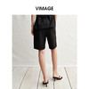 VIMAGE纬漫纪高腰时尚修身直筒黑色休闲短裤夏季新款V2305913 商品缩略图4