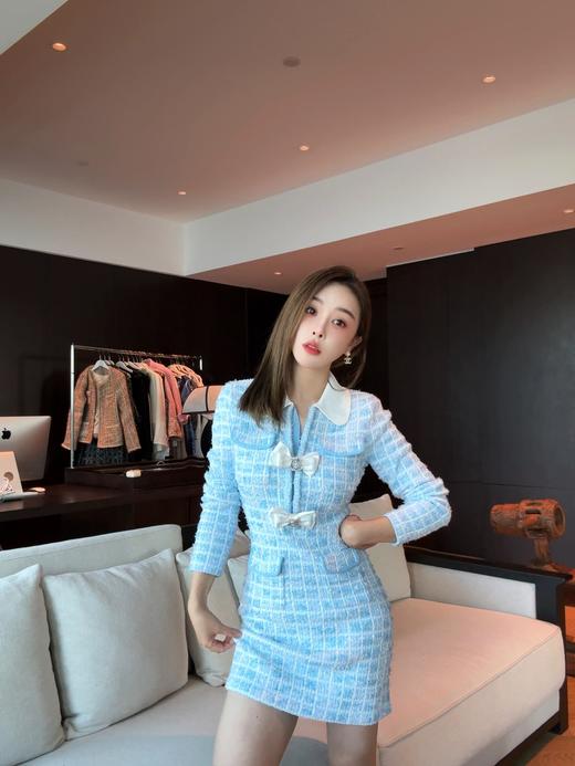 [ PIAN AI ] 冷小姐#  自带柔焦滤镜地baby蓝色/ 法式名媛小香风连衣裙 商品图2