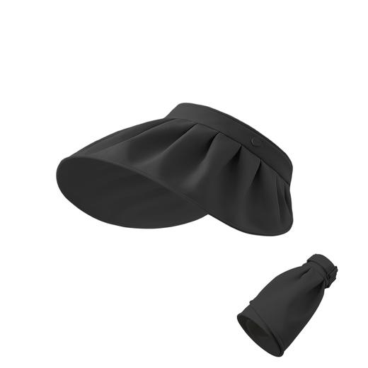 觅雨女士空顶折叠贝壳帽纯黑4729 商品图0