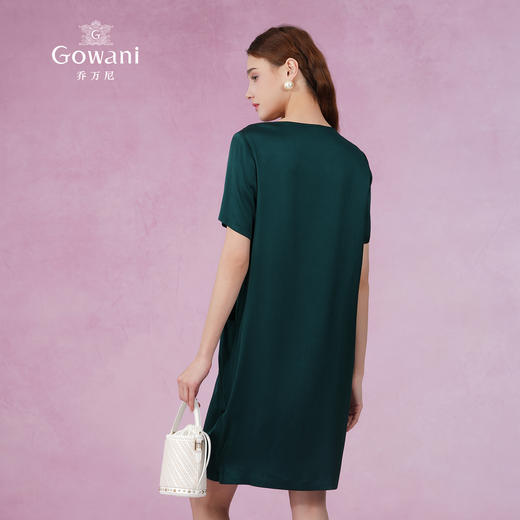 乔万尼夏季时尚桑蚕丝气质宽松中长款真丝连衣裙EN2E541 商品图4