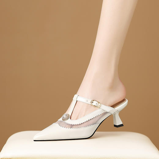 【预售5天】时尚气质尖头，半拖鞋低跟包头拖HY&H3652 商品图1