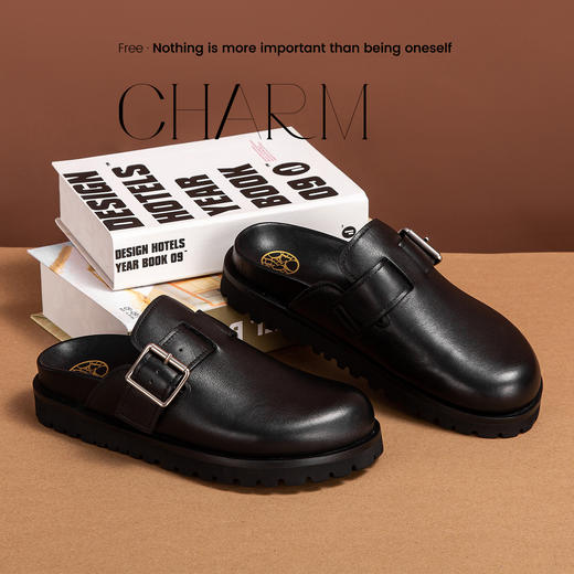 CHCH祈祈真皮拖鞋平底外穿时尚女式拖鞋CO1B3061 商品图4