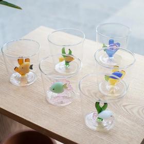 ICHENDORF 海洋花园珊瑚鱼系列意大利进口手工立体花型耐热玻璃水杯