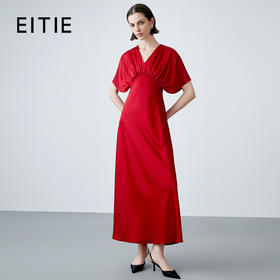 EITIE爱特爱夏季新款气质大方洋气显瘦高腰连衣裙礼服7877512