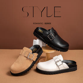 CHCH祈祈真皮拖鞋平底外穿时尚女式拖鞋CO1B3061