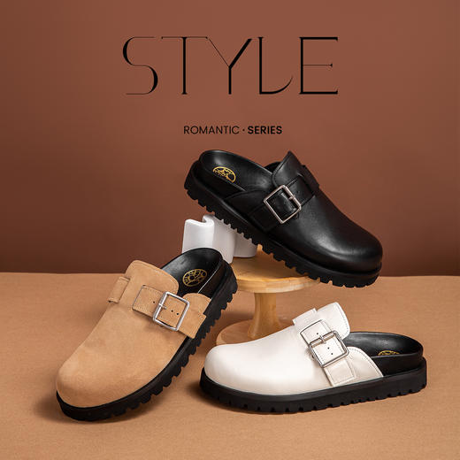 CHCH祈祈真皮拖鞋平底外穿时尚女式拖鞋CO1B3061 商品图0