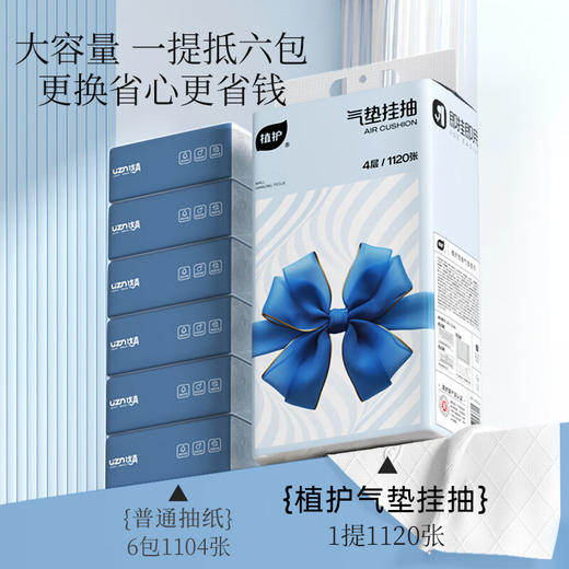 【分仓直发包邮】植护气垫挂抽纸面巾礼品280抽*6提/箱（155*175mm/4层） 商品图0