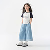 森马儿童牛仔裤2025夏季新款女童宽松阔腿裤毛边裤子时髦长裤纯棉 商品缩略图2
