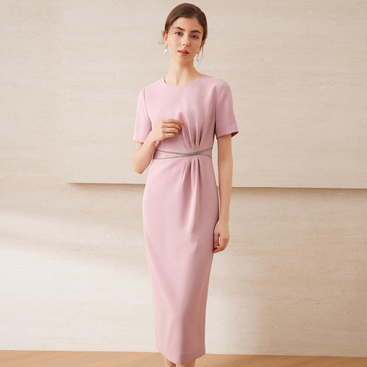 【气质钻链极简连衣裙】EITIE爱特爱优雅通勤收腰显瘦夏新款B2507676 商品图10