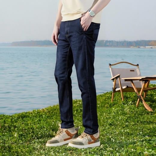 【零压裤】圣得西男宽松弹力直筒牛仔裤25年秋季新款棉质休闲长裤 商品图3