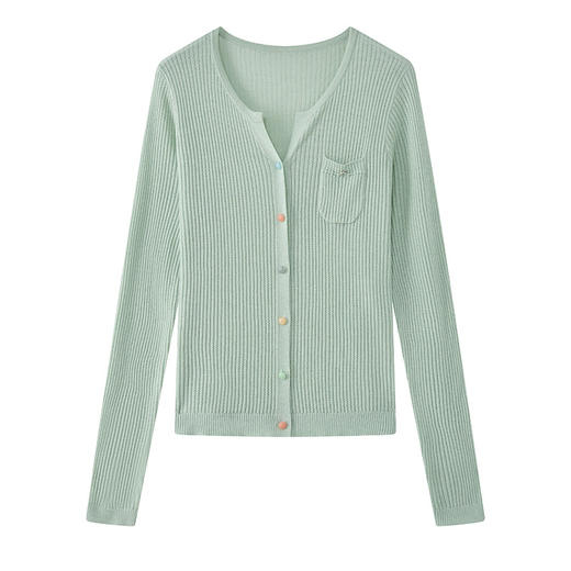 CC-22-2618白色冰丝针织开衫女薄款空调衫夏季配吊带裙子外搭披肩短外套防晒 商品图4