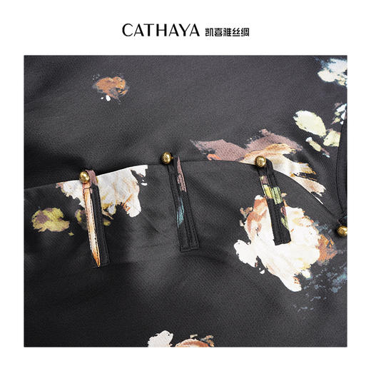 凯喜雅 新中式连衣裙100%桑蚕丝 商品图3