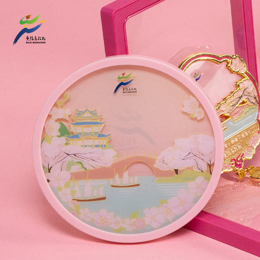 汇跑 2025年无锡马拉松春色流沙杯垫 商品图3