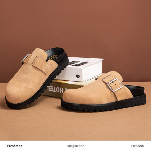 CHCH祈祈真皮拖鞋平底外穿时尚女式拖鞋CO1B3061 商品图2