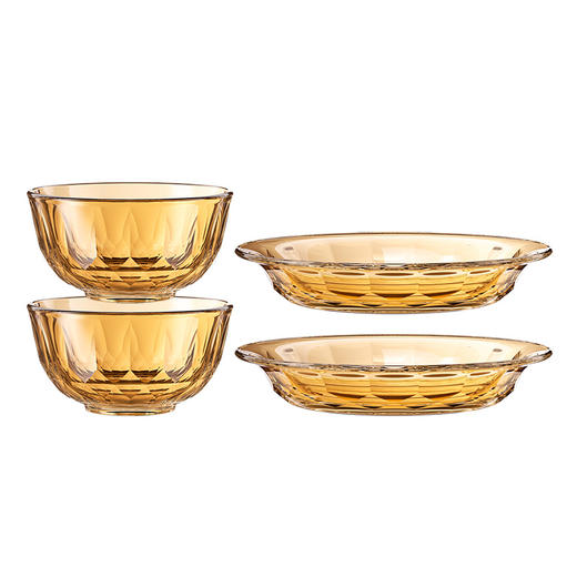 LLG1028S4FU 乐扣乐扣 晶珀系列琥珀色餐具4件套 商品图0