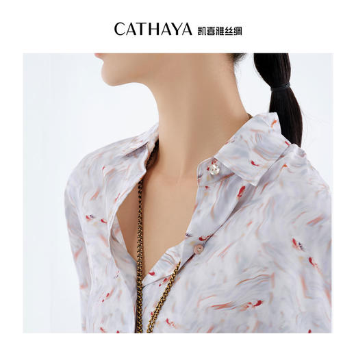 凯喜雅 小翻领防晒衬衣100%桑蚕丝 商品图2