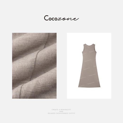 COCO ZONE 刘一一2025高级感简约小众刺绣无袖连衣裙CD2A0747 商品图2