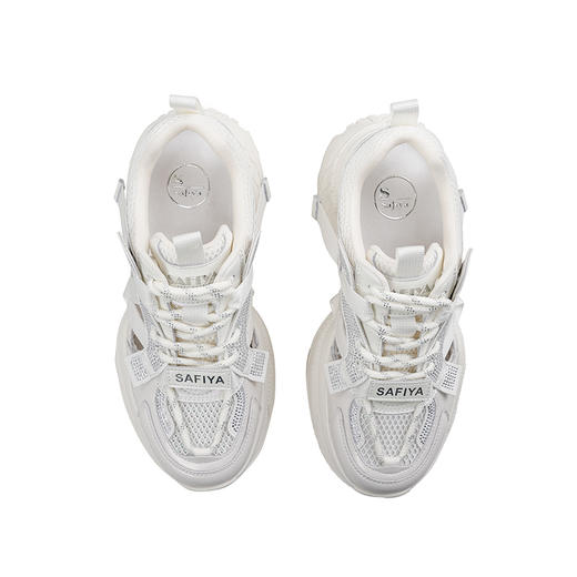 Safiya/索菲娅2025潮流厚底网面镂空烫钻增高休闲运动老爹鞋 SFD1112363 商品图8