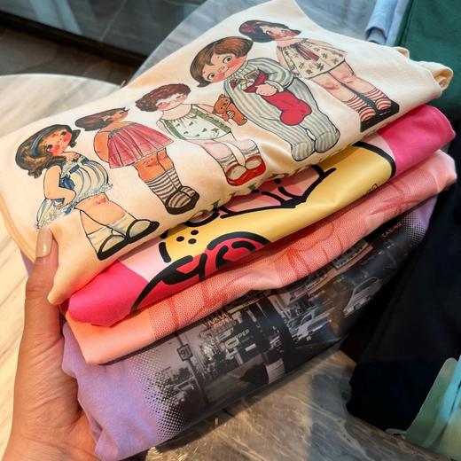 【爆单72h发货！超值69元两件！】十色情侣印花棉T  重磅220g男女同款全棉T恤 商品图2