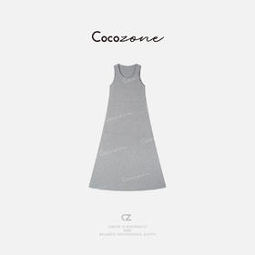 COCO ZONE 刘一一 2025莱赛尔绵羊毛混纺U领无袖连衣裙CD2A0133